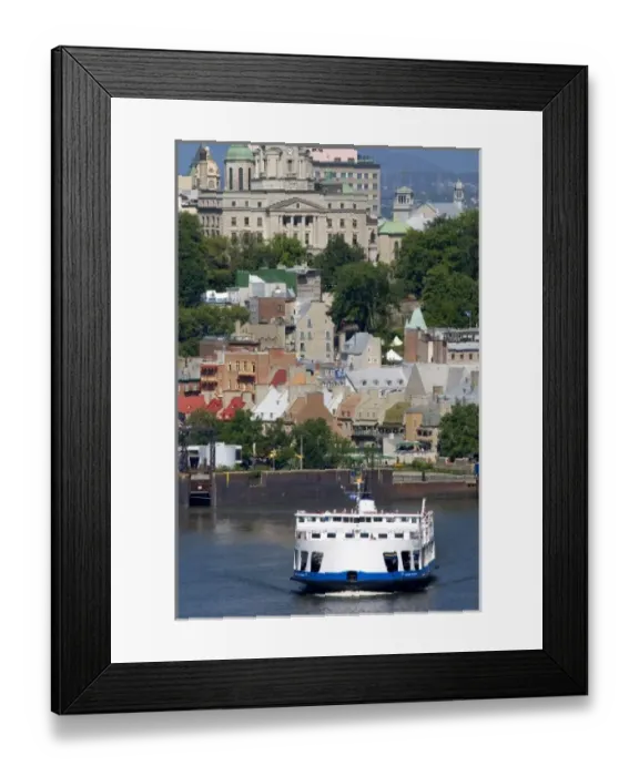 Framed Print : Ferry boat on the St. Lawrence River at Quebec City, Canada Framed Print : Ferry boat on the St. Lawrence River at Quebec City, Canada