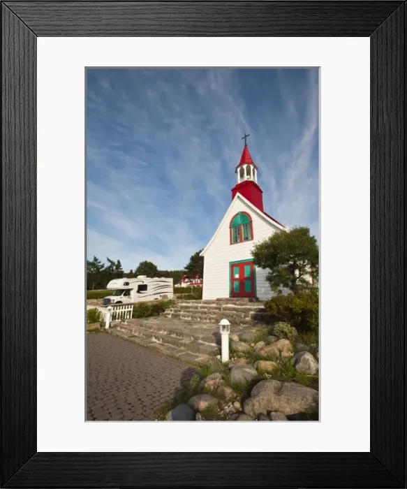 Framed Print : Quebec, Canada. The Historic Indians chapel in Tadoussac Framed Print : Quebec, Canada. The Historic Indians chapel in Tadoussac