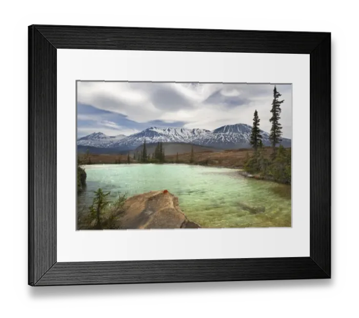 Framed Print : Canada, British Columbia, Yukon Territory, Alsek River Valley. Landscape view of glacial Framed Print : Canada, British Columbia, Yukon Territory, Alsek River Valley. Landscape view of glacial