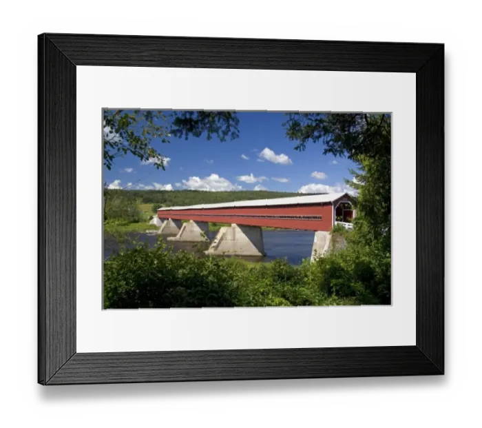 Framed Print : Pont Perreault covered bridge crossing the Chaudiere River at Nortre-Dame-Des-Pins Framed Print : Pont Perreault covered bridge crossing the Chaudiere River at Nortre-Dame-Des-Pins
