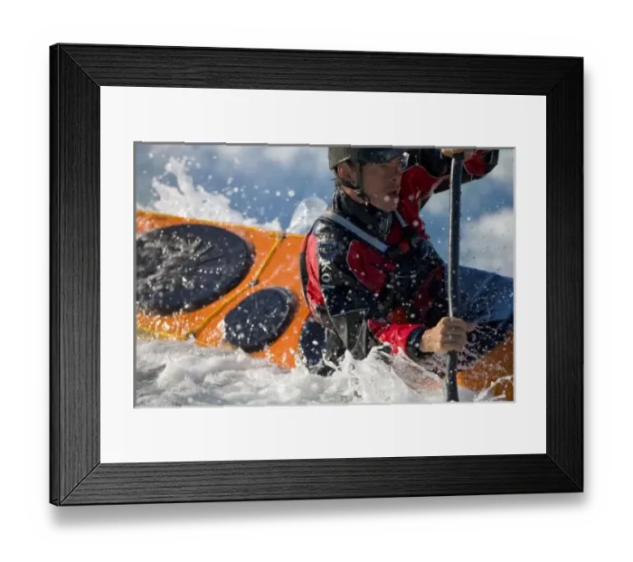 Framed Print : Canada, British Columbia. Sea kayaker at Skookumchuck Rapids. (MR) Framed Print : Canada, British Columbia. Sea kayaker at Skookumchuck Rapids. (MR)