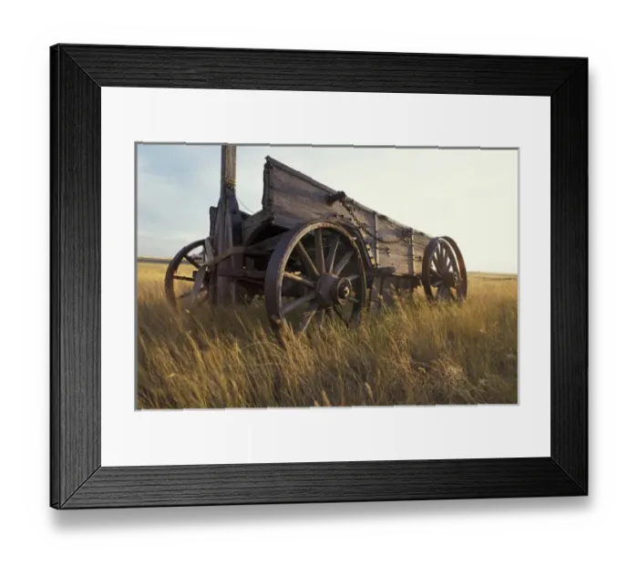 Framed Print : Canada, Saskatchewan. An old horse-drawn cart in a field near Maple Creek Framed Print : Canada, Saskatchewan. An old horse-drawn cart in a field near Maple Creek
