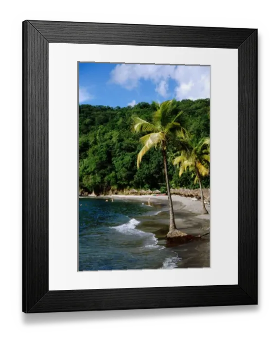 Framed Print : Caribbean, Lesser Antilles, West Indies, Saint Lucia. Soufriere, resort beach at Anse Chastanet Framed Print : Caribbean, Lesser Antilles, West Indies, Saint Lucia. Soufriere, resort beach at Anse Chastanet