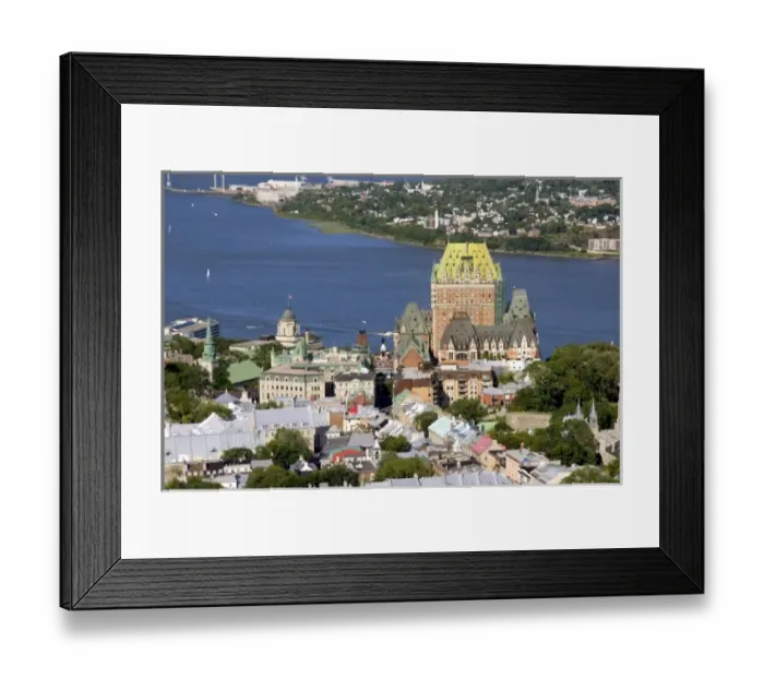 Framed Print : Aerial images of Quebec City from atop the Observatoire de la Capitale, Quebec, Canada Framed Print : Aerial images of Quebec City from atop the Observatoire de la Capitale, Quebec, Canada