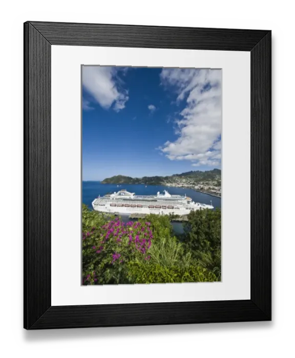 Framed Print : Kingstown Harbor, St. Vincent and the Grenadines. Sea Princess at dock Framed Print : Kingstown Harbor, St. Vincent and the Grenadines. Sea Princess at dock