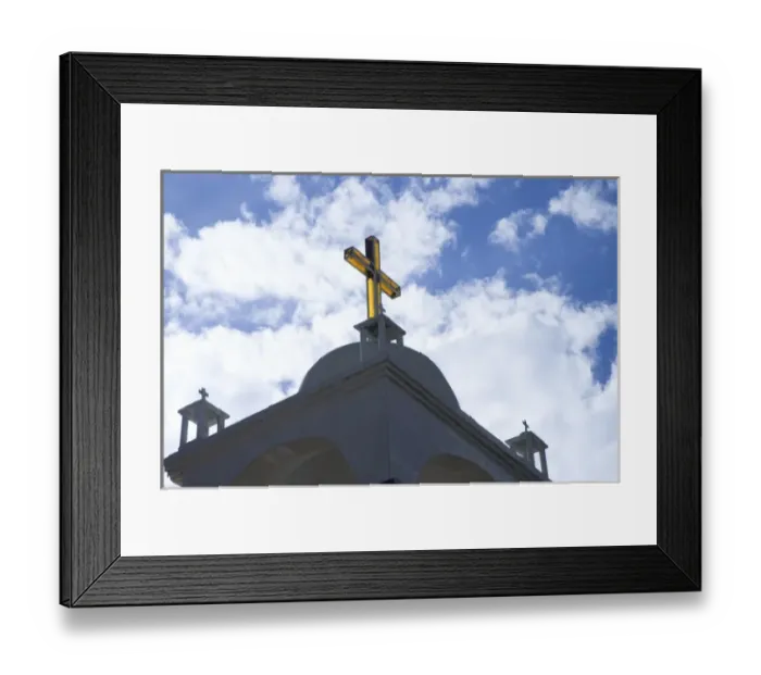 Framed Print : Cross on top of cathedral, Huaripampa (near Huaraz), Peru