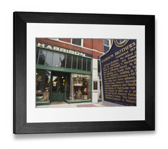 Framed Print : USA, Alabama, Huntsville. Harrison Brothers Hardware store, est. 1879, exterior Framed Print : USA, Alabama, Huntsville. Harrison Brothers Hardware store, est. 1879, exterior