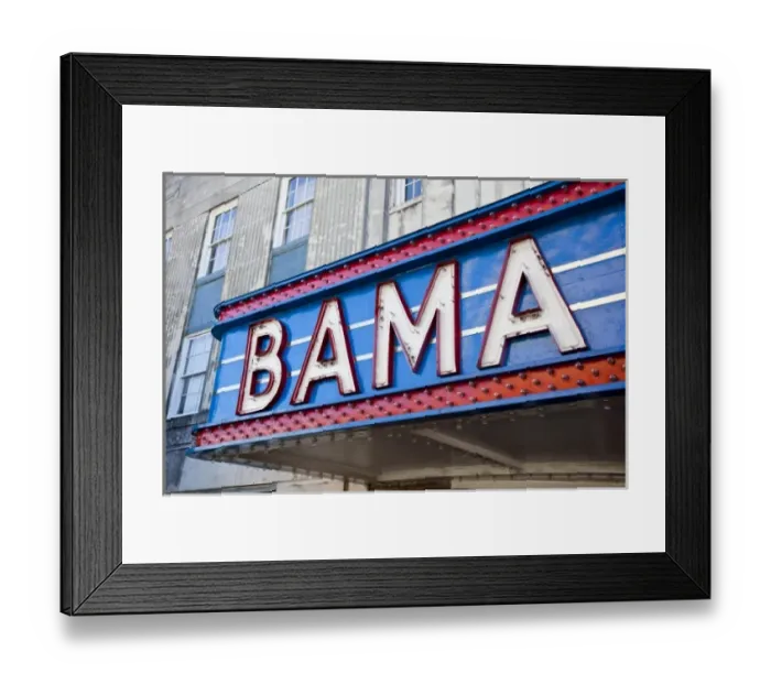 Framed Print : USA, Alabama, Tuscaloosa. Marquee of the Bama theater