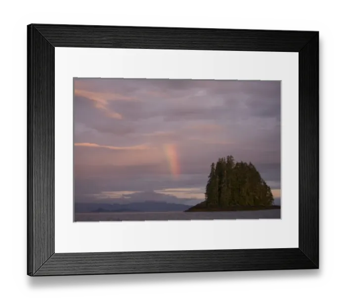 Framed Print : USA, Alaska, Rainbow and clearing storm above Frederick Sound