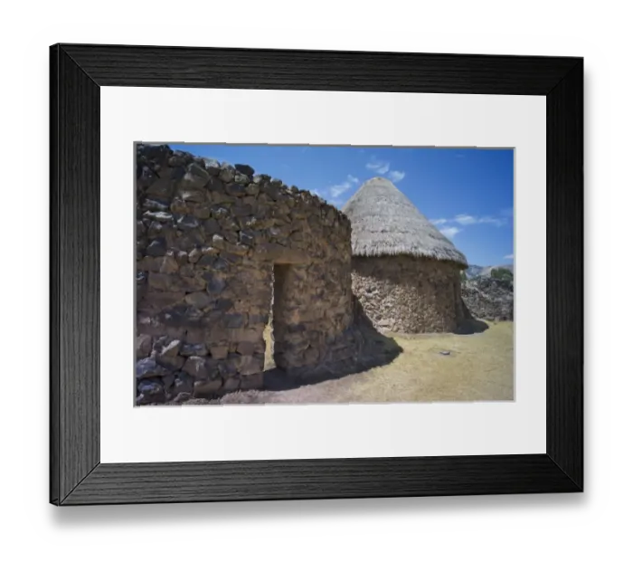 Framed Print : Granary at archeological site of Inca city, at Raqchi, Cusco, Peru