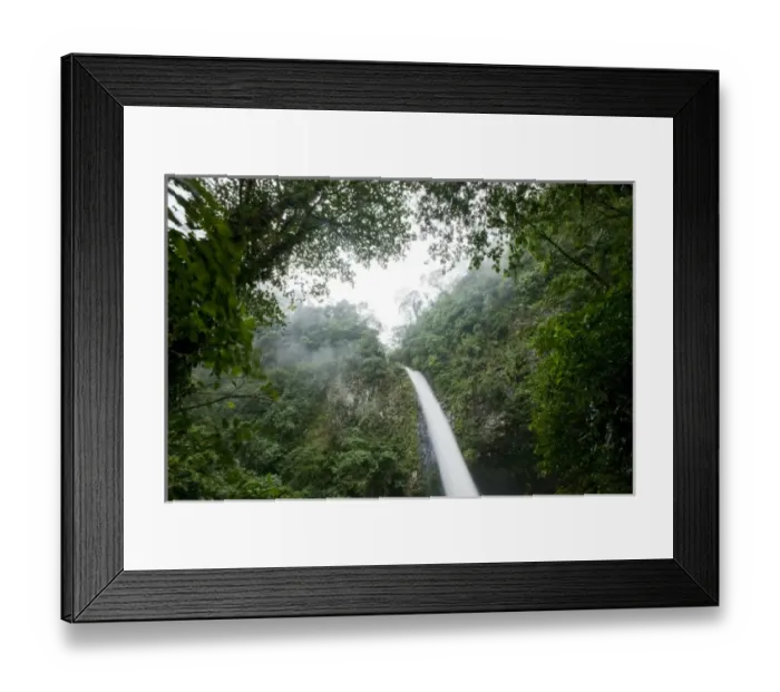 Framed Print : Costa Rica, La Fortuna, Waterfall in rainforest along Fortuna River