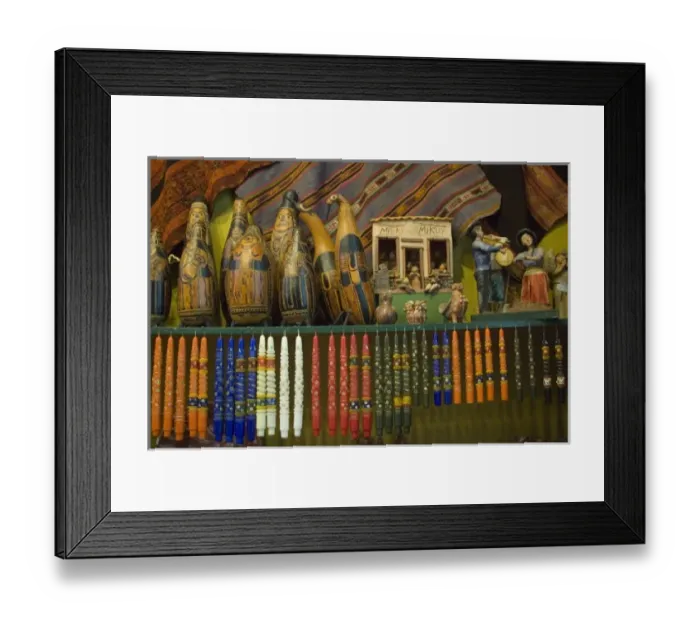 Framed Print : Folk art on display in shop. Peru, Lima Framed Print : Folk art on display in shop. Peru, Lima