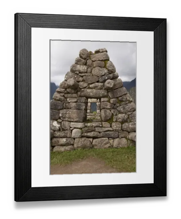 Framed Print : South America, Peru, Machu Picchu. Aligned windows in stone house ruins. (UNESCO Framed Print : South America, Peru, Machu Picchu. Aligned windows in stone house ruins. (UNESCO