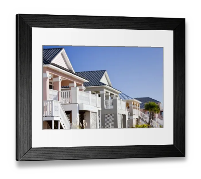 Framed Print : USA, Alabama, Gulf Shores. Mobile Bay area, beach houses Framed Print : USA, Alabama, Gulf Shores. Mobile Bay area, beach houses