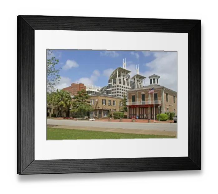 Framed Print : Phoenix Fire Museum and Government Plaza buildings Mobile Alabama Framed Print : Phoenix Fire Museum and Government Plaza buildings Mobile Alabama