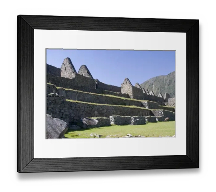 Framed Print : South America - Peru. Stonework in the lost Inca city of Machu Picchu Framed Print : South America - Peru. Stonework in the lost Inca city of Machu Picchu