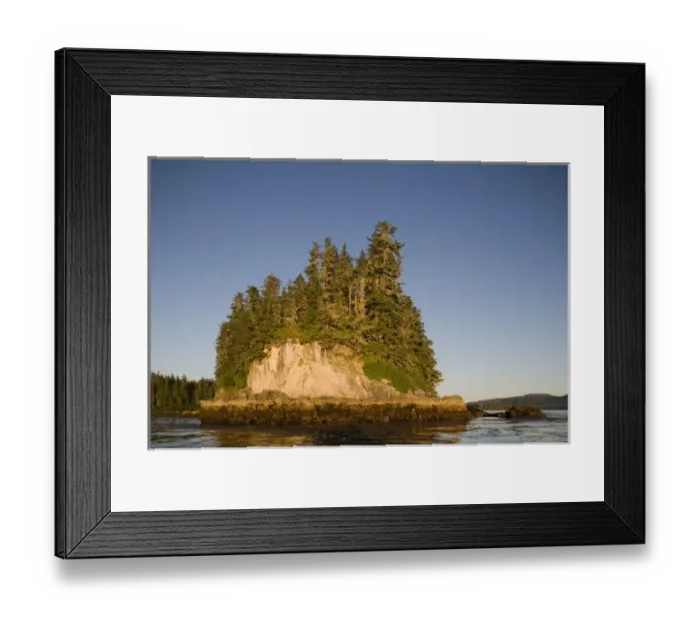 Framed Print : USA, Alaska, Setting sun lights islands along Frederick Sound Framed Print : USA, Alaska, Setting sun lights islands along Frederick Sound
