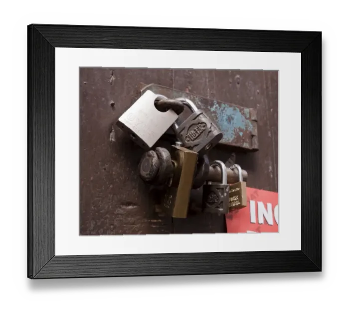 Framed Print : South America, Peru, Cuzco. Locks on a store front. (UNESCO World Heritage Site) Framed Print : South America, Peru, Cuzco. Locks on a store front. (UNESCO World Heritage Site)