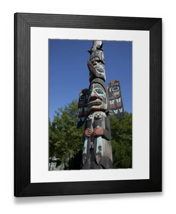 Framed Print : USA, Alaska, Ketchikan, downtown Klingit totem pole