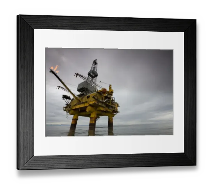 Framed Print : USA, Alaska, Offshore oil drilling rig in Cook Inlet on summer evening Framed Print : USA, Alaska, Offshore oil drilling rig in Cook Inlet on summer evening