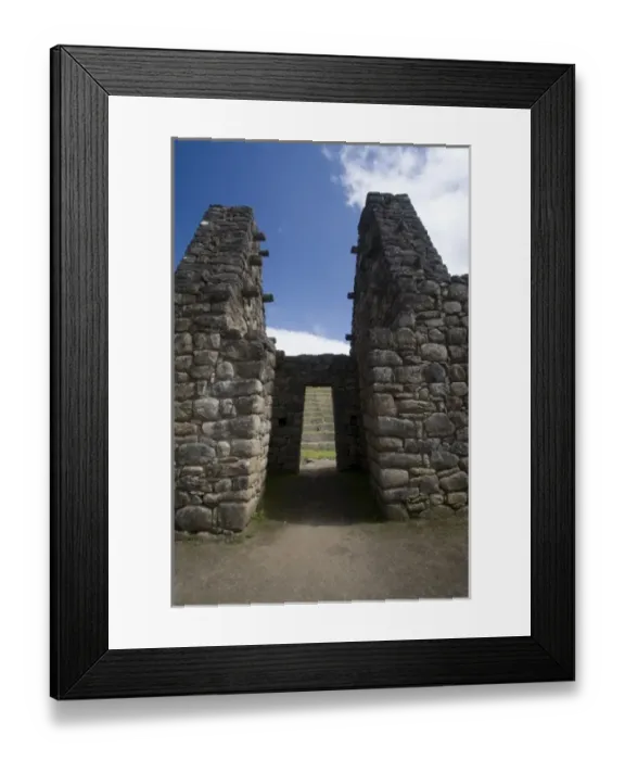 Framed Print : South America - Peru. Stonework in the lost Inca city of Machu Picchu