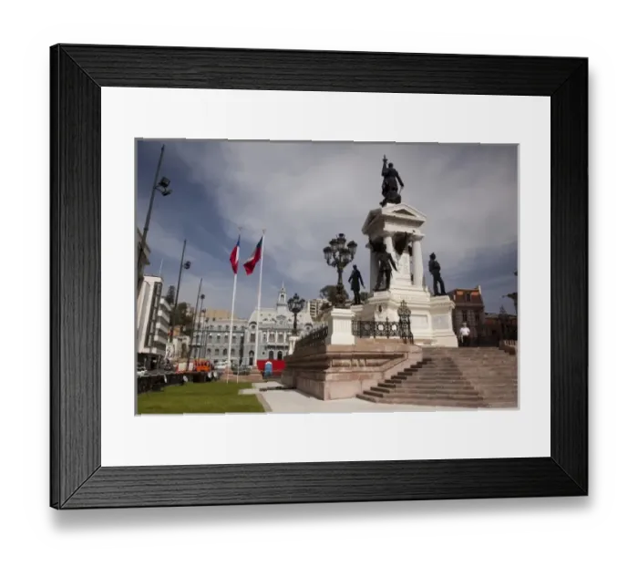 Framed Print : South America, Chile, Valparaiso. Monumento a los Heroes de Iquique in front of the Armada de Chile Framed Print : South America, Chile, Valparaiso. Monumento a los Heroes de Iquique in front of the Armada de Chile