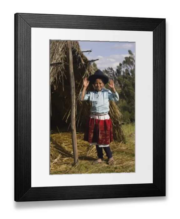 Framed Print : Girl (9 years) in traditional dress, Vicos, Peru. (MR)