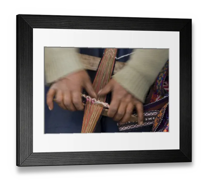 Framed Print : Hands weaving on traditional foot loom, Cuzco, Peru Framed Print : Hands weaving on traditional foot loom, Cuzco, Peru