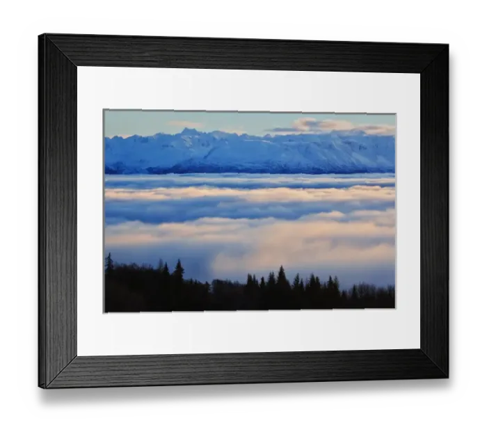 Framed Print : Kachemak Bay and Kenai Mountains during winter sunset from Homer, Alaska Framed Print : Kachemak Bay and Kenai Mountains during winter sunset from Homer, Alaska