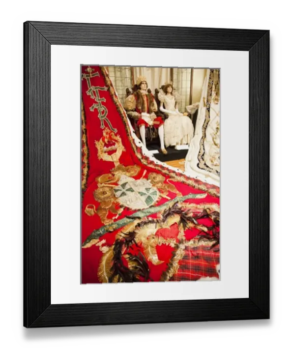 Framed Print : USA, Alabama, Mobile. Mardi Gras Museum of Mobile, museum interior, Mardi Gras memorabilia