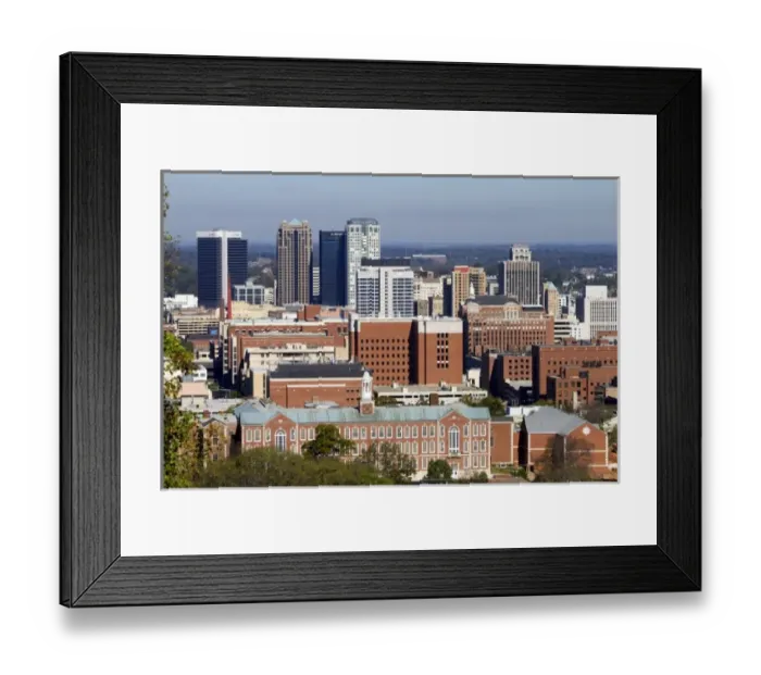 Framed Print : View of the city of Birmingham taken from Vulcan Park, Alabama, USA Framed Print : View of the city of Birmingham taken from Vulcan Park, Alabama, USA