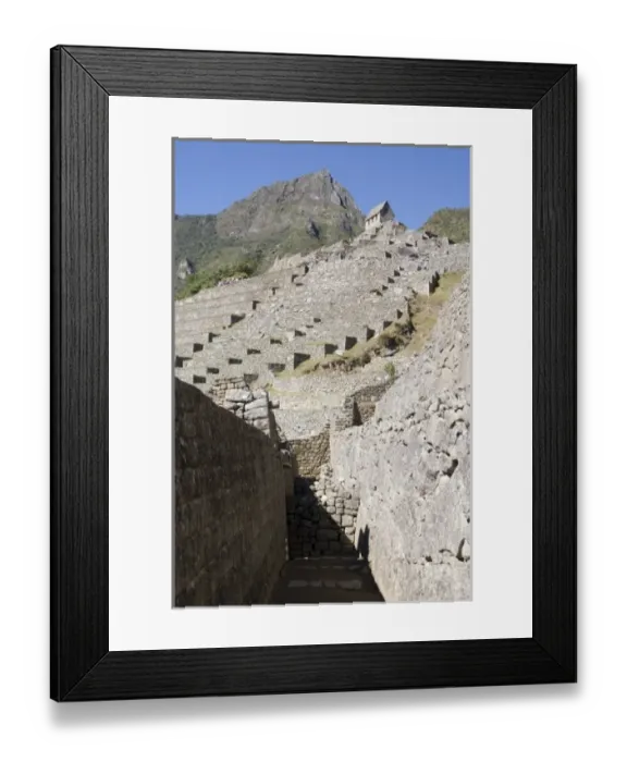 Framed Print : South America - Peru. Stonework in the lost Inca city of Machu Picchu Framed Print : South America - Peru. Stonework in the lost Inca city of Machu Picchu