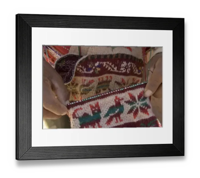 Framed Print : Traditional hat being knit (close-up), Taquile Island (also known as Isla Taquile) Framed Print : Traditional hat being knit (close-up), Taquile Island (also known as Isla Taquile)