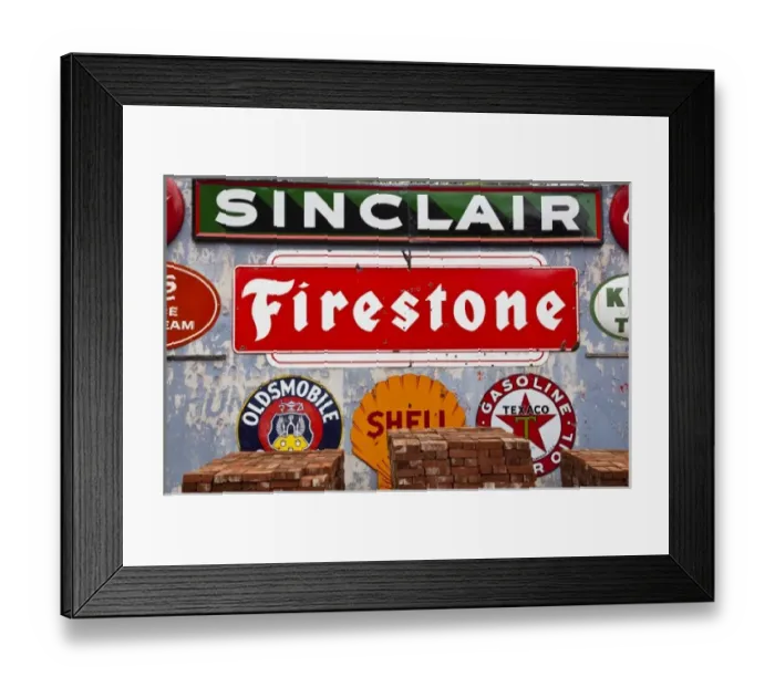Framed Print : USA, Alabama, Mooresville. Old gasoline station signs Framed Print : USA, Alabama, Mooresville. Old gasoline station signs