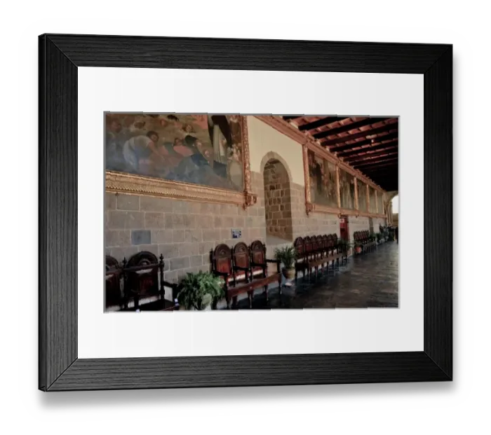 Framed Print : Stunning interior of the 17th century Dominican basilica in Cuzco, Peru
