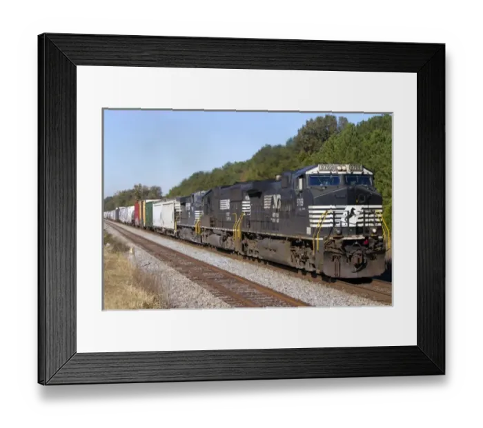 Framed Print : Norfolk Southern Railway locomotive traveling along Highway 72 west of Mussel Shoals, Alabama, USA Framed Print : Norfolk Southern Railway locomotive traveling along Highway 72 west of Mussel Shoals, Alabama, USA