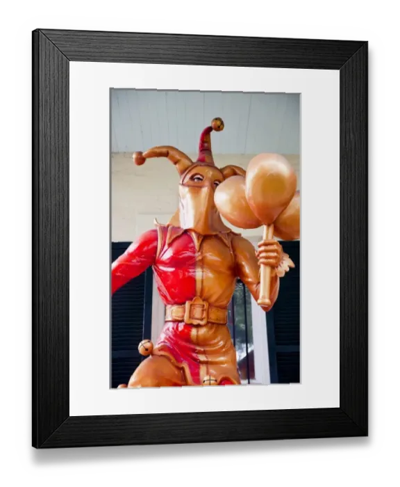 Framed Print : USA, Alabama, Mobile. Mardi Gras Museum of Mobile, exterior, jester statue Framed Print : USA, Alabama, Mobile. Mardi Gras Museum of Mobile, exterior, jester statue