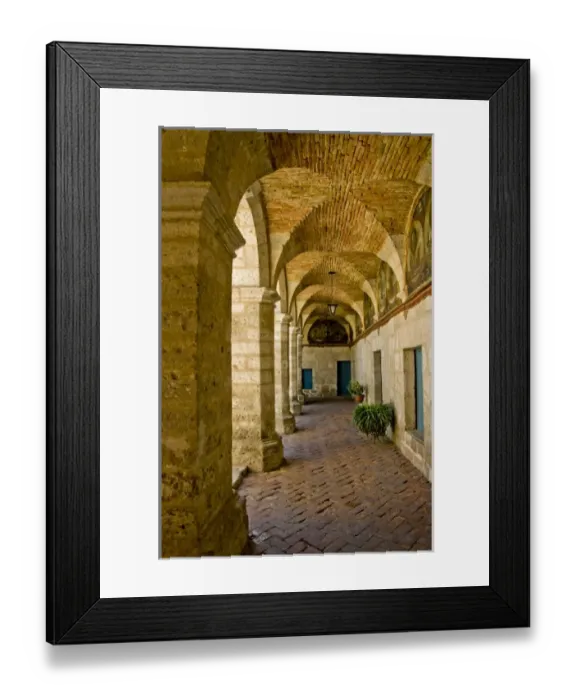 Framed Print : Graceful archways of Monestario Santa Catalina in the White City of Arequipa, Peru Framed Print : Graceful archways of Monestario Santa Catalina in the White City of Arequipa, Peru