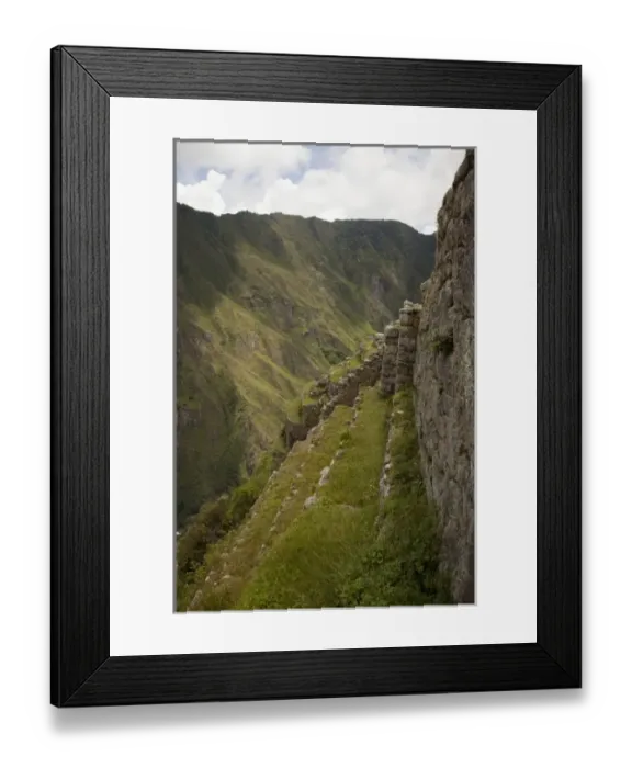 Framed Print : South America, Peru, Machu Picchu. Steep agricultural terraces cut into mountainside Framed Print : South America, Peru, Machu Picchu. Steep agricultural terraces cut into mountainside