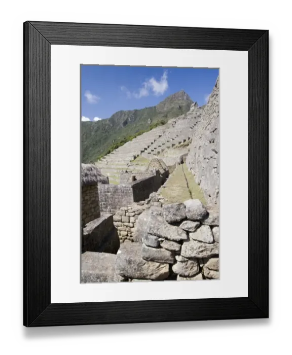 Framed Print : South America - Peru. Looking toward the Guardhouse some of the stonework of Framed Print : South America - Peru. Looking toward the Guardhouse some of the stonework of