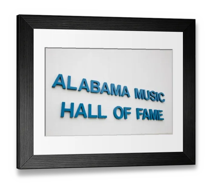 Framed Print : USA, Alabama, Tuscumbia. Alabama Music Hall of Fame, sign