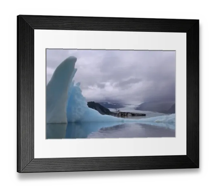 Framed Print : USA, Alaska, Alsek River Valley. Ice bergs float on Alsek Lake