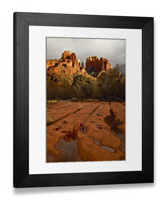 Framed Print : USA, Arizona, Sedona, Red Rock Crossing. View of Cathedral Rocks at sunset Framed Print : USA, Arizona, Sedona, Red Rock Crossing. View of Cathedral Rocks at sunset