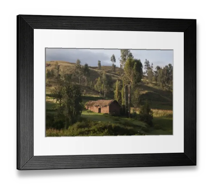 Framed Print : South America, Peru. A thatched roof house in the countryside. (UNESCO World Heritage Framed Print : South America, Peru. A thatched roof house in the countryside. (UNESCO World Heritage