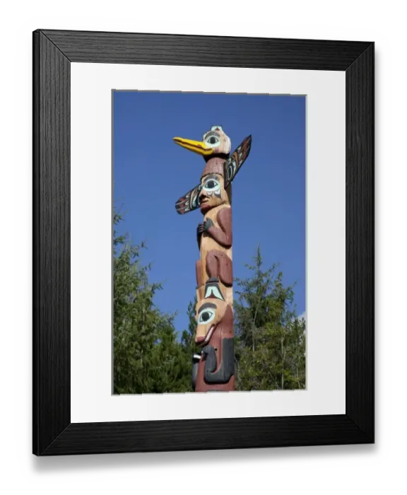 Framed Print : USA, Alaska, Ketchikan, Saxman Totem Park