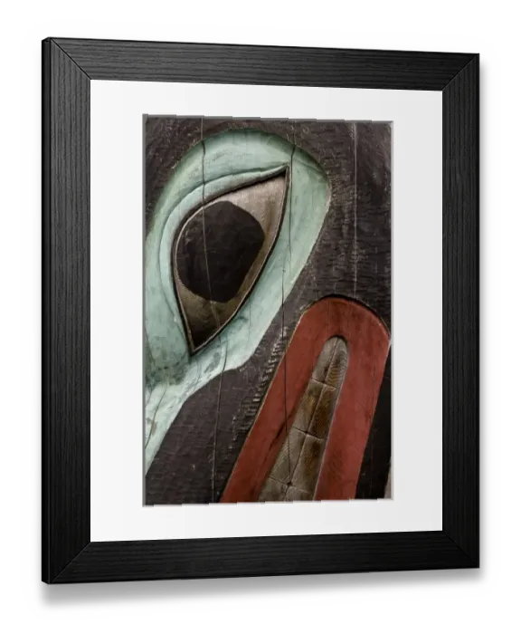 Framed Print : USA, Alaska, Petersburg. Close-up of bird face on totem pole Framed Print : USA, Alaska, Petersburg. Close-up of bird face on totem pole