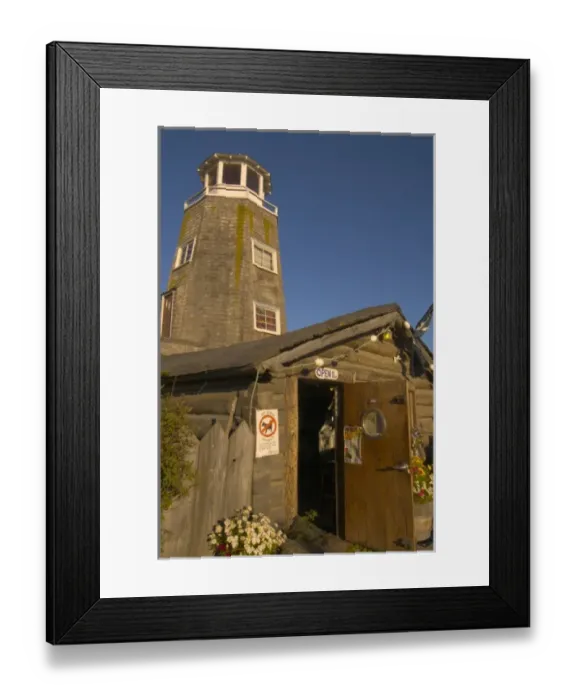 Framed Print : The historic Salty Dawg Saloon at the end of the Homer Spit in Homer harbor Homer, Alaska
