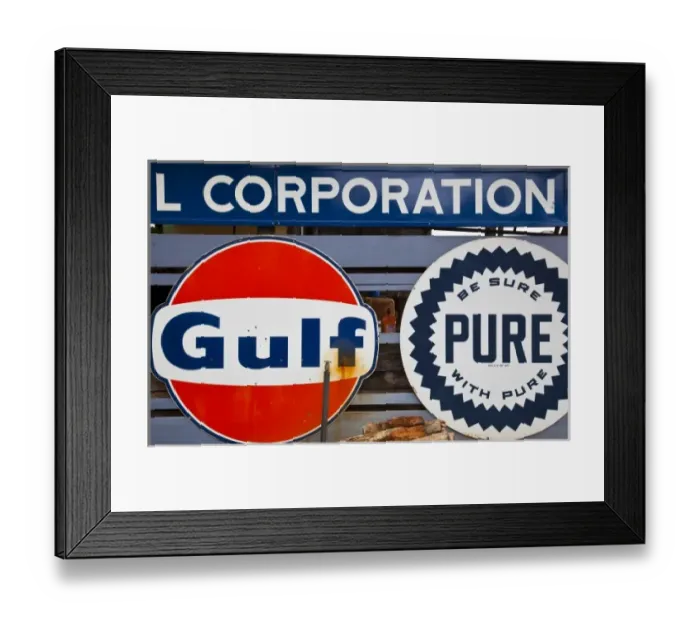 Framed Print : USA, Alabama, Mooresville. Old gasoline station signs Framed Print : USA, Alabama, Mooresville. Old gasoline station signs