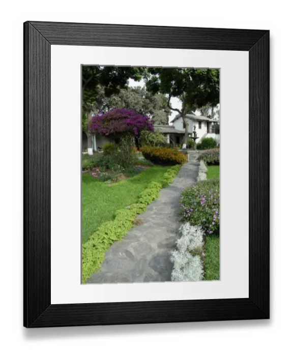 Framed Print : South America, Peru, Lima. Historic estate of Chacra Tres Canas, garden. Property Released Framed Print : South America, Peru, Lima. Historic estate of Chacra Tres Canas, garden. Property Released