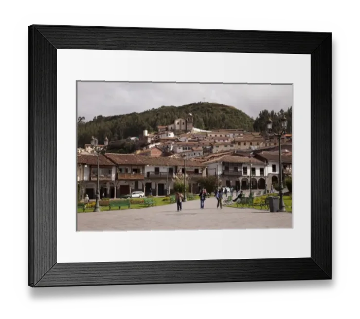 Framed Print : South America, Peru, Cuzco. A view of the hills from the square. (UNESCO World Heritage Framed Print : South America, Peru, Cuzco. A view of the hills from the square. (UNESCO World Heritage